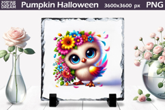 Cute Bird Sublimation Slate | Bird Floral Design Product Image 1