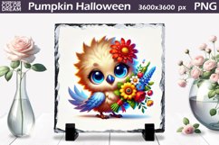 Cute Bird Sublimation Slate | Bird Floral Design Product Image 1