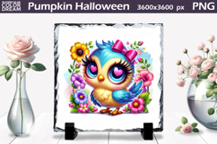 Cute Bird Sublimation Slate | Bird Floral Design Product Image 1