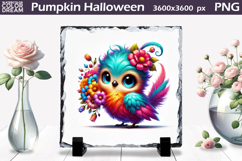 Cute Bird Sublimation Slate | Bird Floral Design Product Image 1