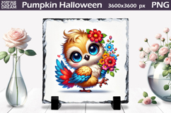 Cute Bird Sublimation Slate | Bird Floral Design Product Image 1