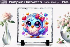 Cute Bird Sublimation Slate | Bird Heart Design Product Image 1