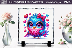 Cute Bird Sublimation Slate | Bird Heart Design Product Image 1