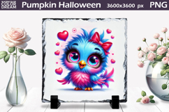 Cute Bird Sublimation Slate | Bird Heart Design Product Image 1