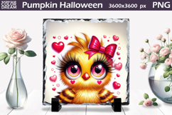 Cute Bird Sublimation Slate | Bird Heart Design Product Image 1