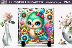 Cute Bird Sublimation Slate | Bird Floral Design Product Image 1