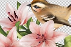 Bird with lily fowers| PNG Sublimation design Product Image 2