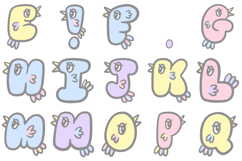 Cute Birds Lettering Font Cartoon Handwriting ABC PNG SVG Product Image 2