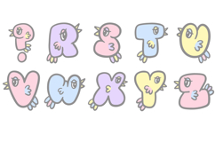 Cute Birds Lettering Font Cartoon Handwriting ABC PNG SVG Product Image 3