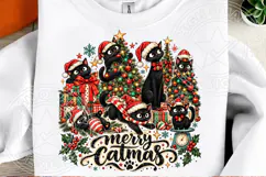 Cute Black Cat Christmas Family Design Product Image 2