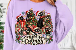 Cute Black Cat Christmas Family Design Product Image 5