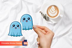 Cute Blue Ghosts Sticker Product Image 1