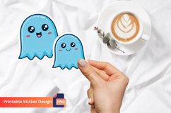 Cute Blue Ghosts Sticker Product Image 1