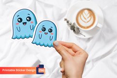 Cute Blue Ghosts Sticker Product Image 1