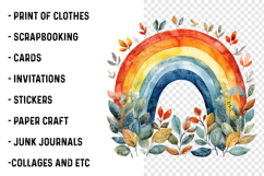 Cute Boho Retro Rainbow Clipart Product Image 2