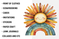Cute Boho Retro Rainbow Clipart Product Image 2