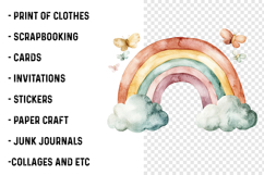 Cute Boho Retro Rainbow Clipart Product Image 2