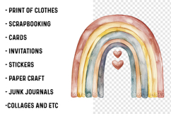 Cute Boho Retro Rainbow Clipart Product Image 2