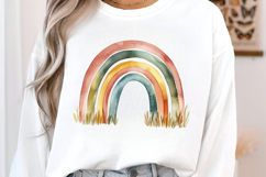 Cute Boho Retro Rainbow Clipart Product Image 3