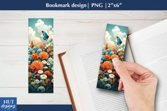 Spring floral bookmark, printable Butterfly book mark, book Product Image 1