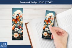 Summer floral bookmark, printable Butterfly book mark, book Product Image 1