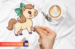Cute Bow Horse Sticker, Sweet Horse Sticker, Animal Sticker Product Image 1
