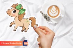 Cute Bow Horse Sticker, Sweet Horse Sticker, Animal Sticker Product Image 1
