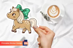 Cute Bow Horse Sticker, Sweet Horse Sticker, Animal Sticker Product Image 1