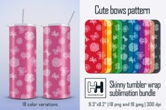 Cute bows pattern, skinny tumbler wrap sublimation bundle Product Image 1