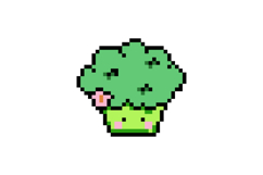 Cute broccoli character illustration pixel art design Product Image 1