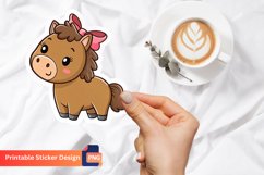 Cute Horse Stickers With Bows, Adorable Horse Stickers Product Image 1