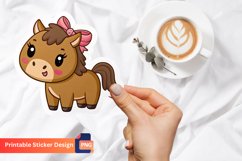 Cute Horse Stickers With Bows, Adorable Horse Stickers Product Image 1