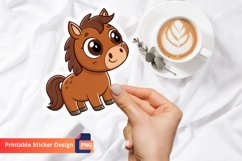 Cute Brown Horse Sticker, Adorable Horse Sticker Product Image 1
