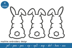Bunny Outline Embroidery Design 2- Bunnies Embroidery Design Product Image 1