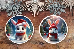 Cute Bunnies Round Signs PNG 