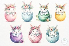 Cute Bunny &amp; Easter Egg Clipart Product Image 2