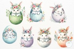 Cute Bunny &amp; Easter Egg Clipart Product Image 3