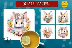 Cute bunny png  Watercolor animal flowers