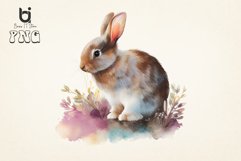Cute Bunny Rabbit Spring Easter watercolor Bundle, 9png file Product Image 5