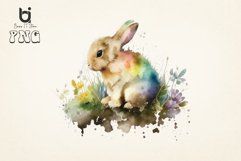 Cute Bunny Rabbit Spring Easter watercolor Bundle, 9png file Product Image 6