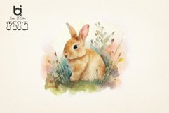 Cute Bunny Rabbit Spring Easter watercolor Bundle, 9png file Product Image 7
