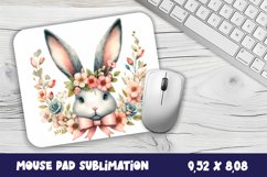 Easter Bunny Mouse Pad. Spring Bunny Mouse Pad Sublimation Product Image 1