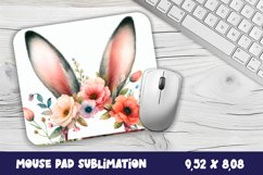 Easter Bunny Mouse Pad. Spring Bunny Mouse Pad Sublimation Product Image 1