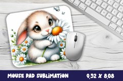 Easter Bunny Mouse Pad. Spring Bunny Mouse Pad Sublimation Product Image 1