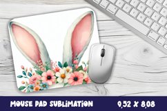 Easter Bunny Mouse Pad. Spring Bunny Mouse Pad Sublimation Product Image 1
