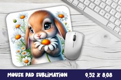 Easter Bunny Mouse Pad. Spring Bunny Mouse Pad Sublimation Product Image 1