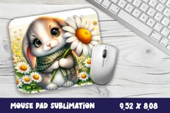 Easter Bunny Mouse Pad. Spring Bunny Mouse Pad Sublimation Product Image 1