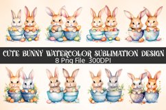 Cute Bunny Watercolor Sublimation Bundle Product Image 1