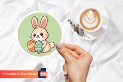 Cute bunny with Easter eggs Sticker Product Image 1