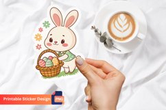 Cute bunny with Easter eggs Sticker Product Image 1